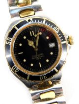An Omega Seamaster gentleman's wristwatch, with stainless steel outer casing and gold coloured dot f