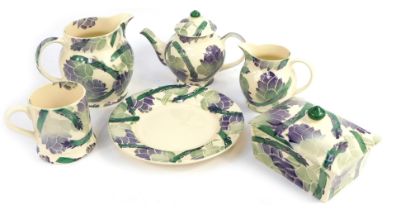 A group of Emma Bridgewater pottery, designed for The Wiverton Hall Cafe, in the Artichoke and Aspar