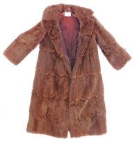 A J Olsen, Harrogate Yorkshire brown full length fur coat.