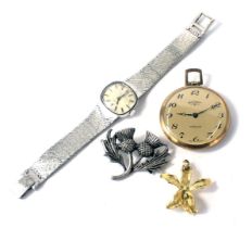 A group of fashion jewellery, comprising a Rotary silver plated lady's wristwatch, with seventeen je