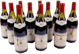 Eleven bottles of Domaine Comte de Saint Pol 1991 Beaujolais Villages red wine. (AF)