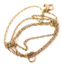 A 9ct gold fine link neck chain, 1g. (AF)