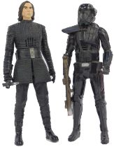 Two Star Wars figures by Hasbro, c2016, comprising Kylo Ren and Jakks Death Trooper, 28cm high.