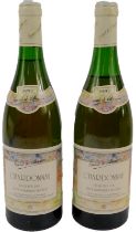 Two bottles of Arnaud de Villeneuve 1992 chardonnay, boxed.