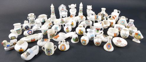 A collection of various crested china ornaments, to include W H Goss, Savoy China, Waterfall China,