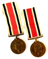 Two George VI Special Constabulary Faithful Service medals, named to John T Briggs and William V Gee