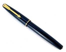 A Parker '17' Lady fountain pen, in blue with gilt fittings, and fitted case.