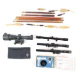 Telescopic sights and gun cleaning kit, including a UTG 6x40 telescopic sight, three other air rifle