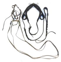 A group of horse tack, to include bridle, reins, collar, etc. (a quantity)