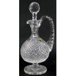 A Waterford crystal cut glass claret decanter, with stopper, 32cm high, with certificate numbered 18