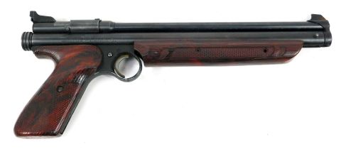 A Crosman Medalist .22 calibre air pistol, model number 1322 by The Crosman Arms Company Fairport NJ