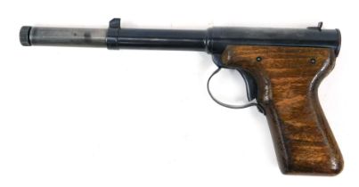 A Diana model number 2 Gat type air pistol, with wooden grip.