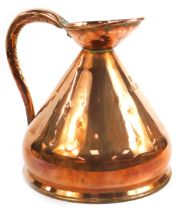 A copper two gallon flagon, 33cm high.