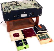 A Wearite Vortexion 1960s type CBL6 reel to reel studio tape player/recorder, together with wooden s