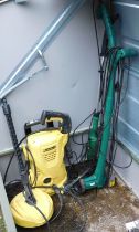 A Karcher K2 pressure washer (AF) , together with a Parkland weed wacker, and another. (3)