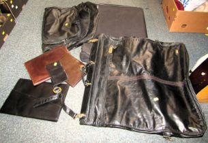 Various leather and canvas suitcases, document holders, etc. (a quantity)