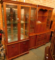 A breakfront dresser, 182cm high, 153cm wide, 57cm deep, together with a matching display cabinet. (