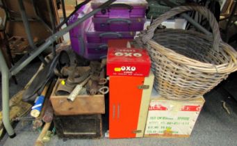 General household effects, to include travelling record player, racquets, mincers, various baskets,