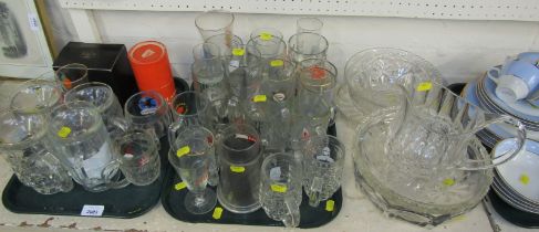 A group of glass ware, to include Babycham glasses, tankards, various glass bowls, moulded glass, et