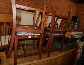 A collection of furniture, to include four dining chairs with drop in seats, two mid century suitcas