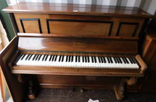 An H Bord of Paris upright strung piano, in rosewood case.