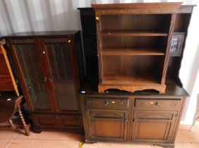 An oak Welsh dresser, together with an open bookcase. (2)