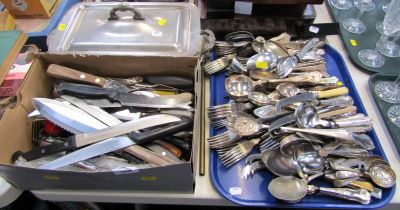 A quantity of Kings pattern flatware, tureen and cover, various coasters, napkin rings, empty jewell