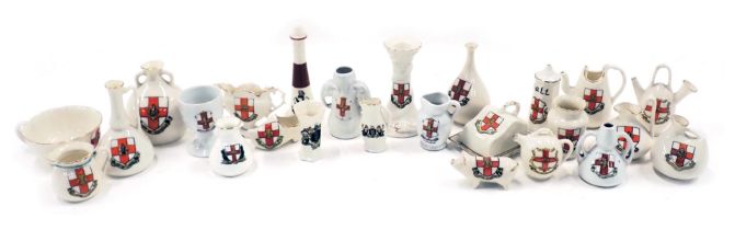 A group of W.H. Goss and other crested china, each bearing the crest for The City of Lincoln, to inc