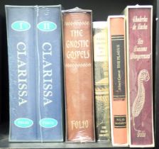 Folio Society. Clarisa, The Gnostic Gospels, Camus (Albert) The Plague, Choderlos de Laclos Lesliais