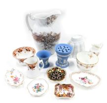 Collectors china, comprising a mid 20thC white ceramic jelly mould, Royal Crown Derby, Aynsley and o