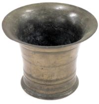 A 19thC bronze mortar, of tapering form, 16cm diameter.