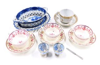 19thC and later china, comprising 19thC lustre finish cups and saucers, two Royal China Works Worces