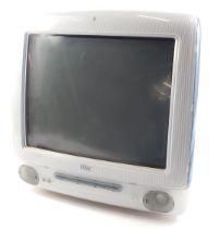 An Apple iMac computer, with 14" integral monitor.