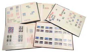 Philately. Five albums of stamps, George V, QEII, British and mixed European, Churchill Reign, and A