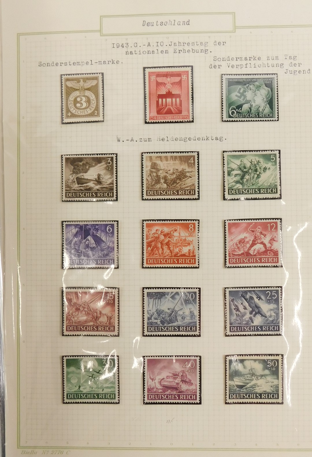 An album containing German Third Reich 1930s and 40s stamps, including Miniature Sheets, Olympics, W - Image 2 of 3