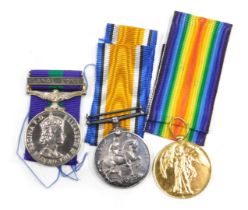 Two WWI medals, awarded to a 4765 private J.H.Mann 13th London Regiment, The Victory medal, and the