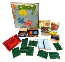 A quantity of games, to include Bayko, Dennis Wheatley's Blockade board, and a boxed bridge set.