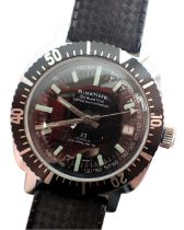 A Binatime diver's watch, with blackened face, Sea Watch Super Waterproof with twenty three jewel an