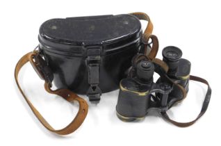 A pair of Diensglass German WWII binoculars, magnification of 60x30, serial number 21485, H/6400, al