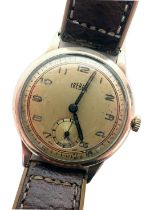 A 9ct gold cased Trebex gent's wristwatch, with a gold coloured numeric dial and seconds dial with b