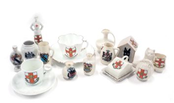 A group of W.H. Goss and other crested china, each bearing the crest for The City of Lincoln, to inc