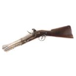 A late 18th/early 19thC blunderbuss, with part faceted steel barrel, walnut stock, and engraved with