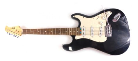 A Power Play electric guitar.