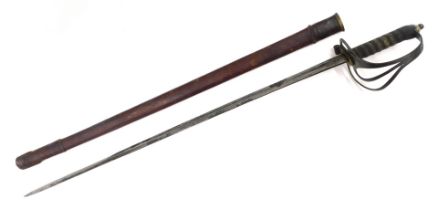 A George V British Royal Artillery sword, with scabbard, by Batson, London, number 2738, 103cm L, bl