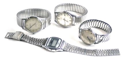 A group of gentleman's fashion watches, comprising a Smith's stainless steel cased gentleman's watch