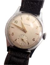 A Junghans stainless steel cased gentleman's wristwatch, with a silvered colour dial, seconds dial,