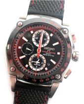 A Seiko F1 Honda Racing Team Sportura chronograph wristwatch, in a stainless steel case with blacken