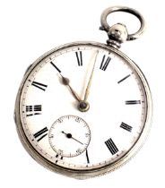 A George V silver pocket watch, with white enamel Roman numeric dial, gold hands and seconds dial, t