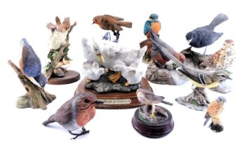 A group of animal ornaments, a mistlethrush, Country Artists Broadway Birds, Renaissance dipper, kin
