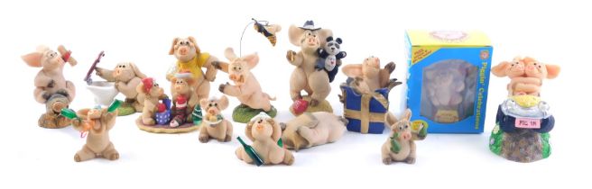 A quantity of Piggin' figurines, boxed. (2 trays)